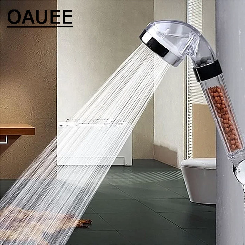 

3 Modes Bath Shower Adjustable Jetting Shower Head High Pressure Saving Water Bathroom Anion Filter Shower SPA Nozzle