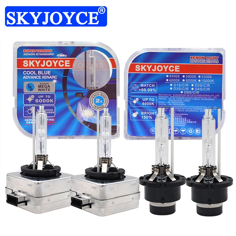 2021 SKYJOYCE 55 Вт D2S D2R D4S D4R D1R D3R D1S D3S Золотой Цвет HID лампы супер версия 4300K 6000K скрытый