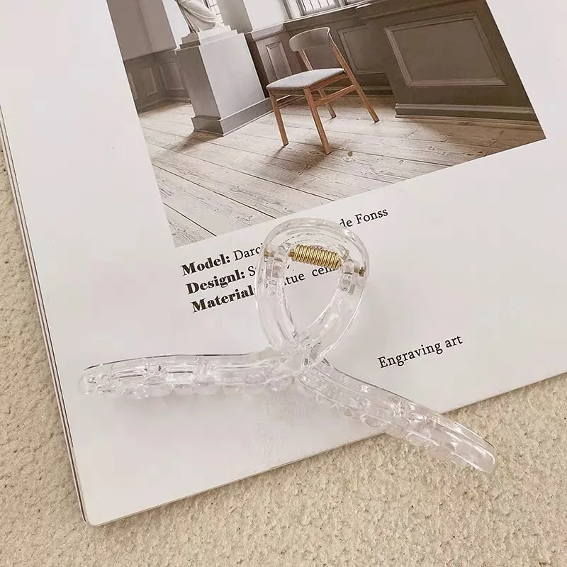 Заколка для волос женская с прозрачными крапанами милая прямоугольная заколка