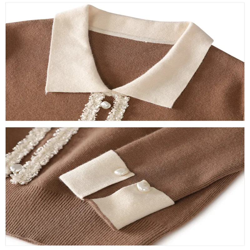 

Lapel Pullover Sweater 2020 Autumn And Winter New Ladies Ladies Temperament Is Thin And Versatile Base Sweater Female C249