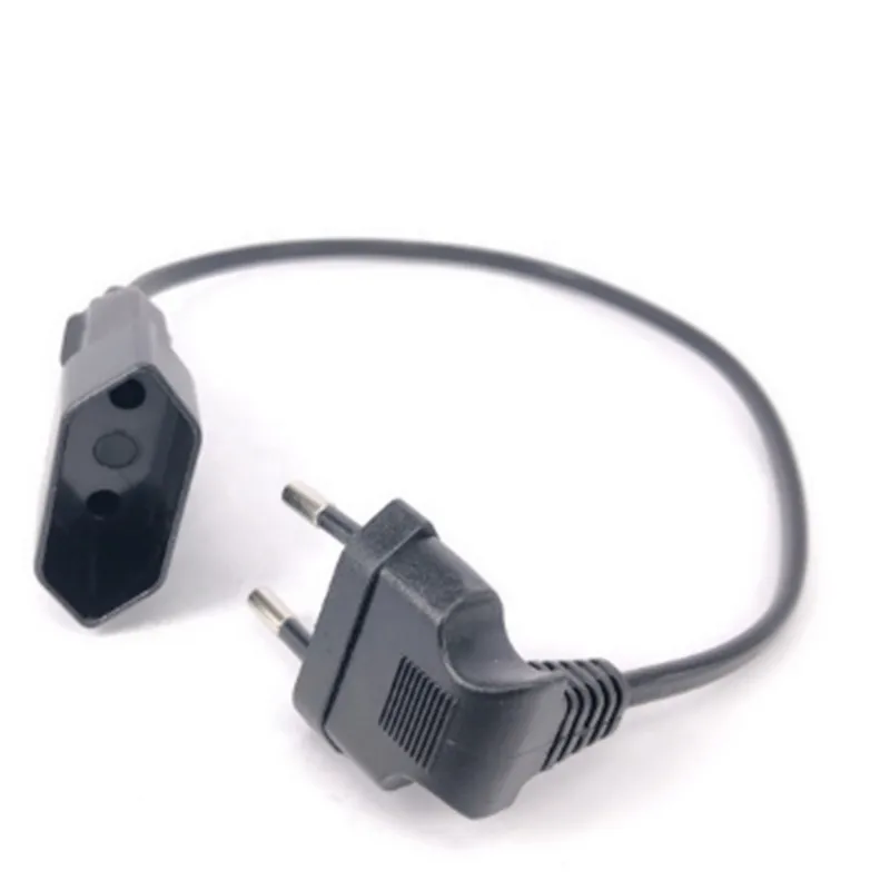 Европейский ЕС 2 зубец VDE угол изгиба папа к женскому удлинитель питания кабель