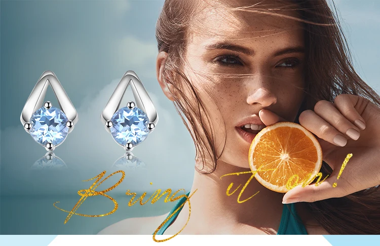 Jewelrypalace 1.2ct круглый природный Голубой топаз Серьги-гвоздики реальные 925 пробы серебро Мода Красивые ювелирные изделия для Для женщин