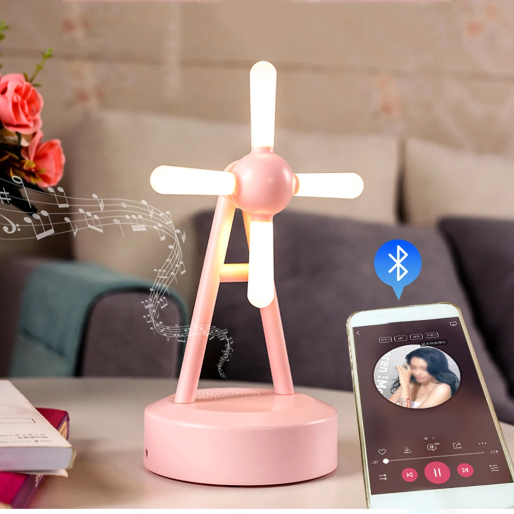 

Smart Touch Control Color Changing Night Light Bluetooth Speaker Portable Wireless LED Themes Bedside Table Light