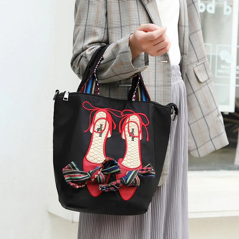 Многофункциональная Сумка-тоут с вышивкой для обуви модная сумка через плечо