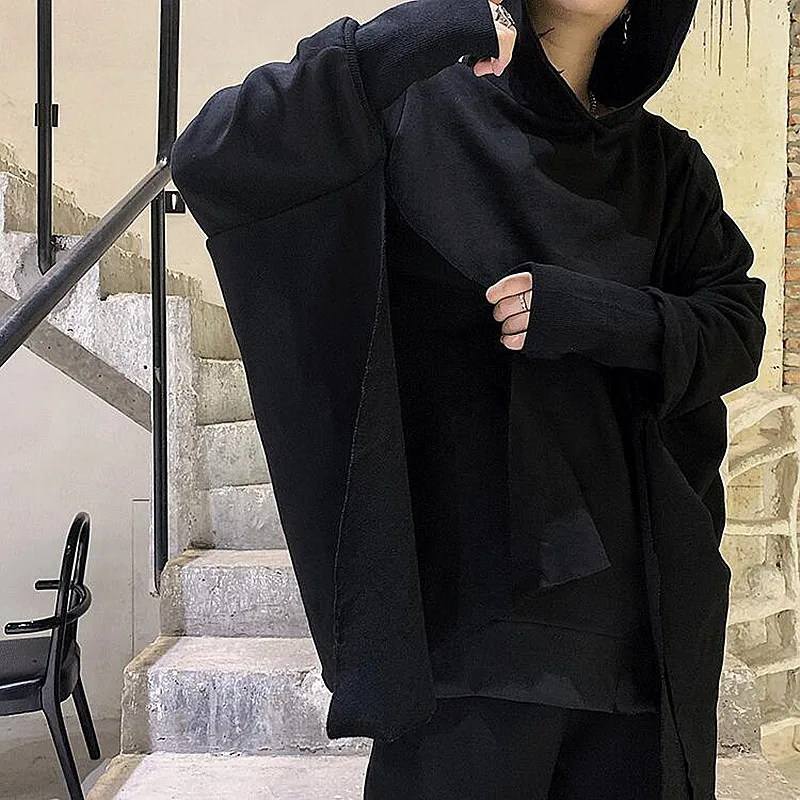 Харадзюку Мужская Оригинальная шапка ведьмы накидка с капюшоном свитер пальто