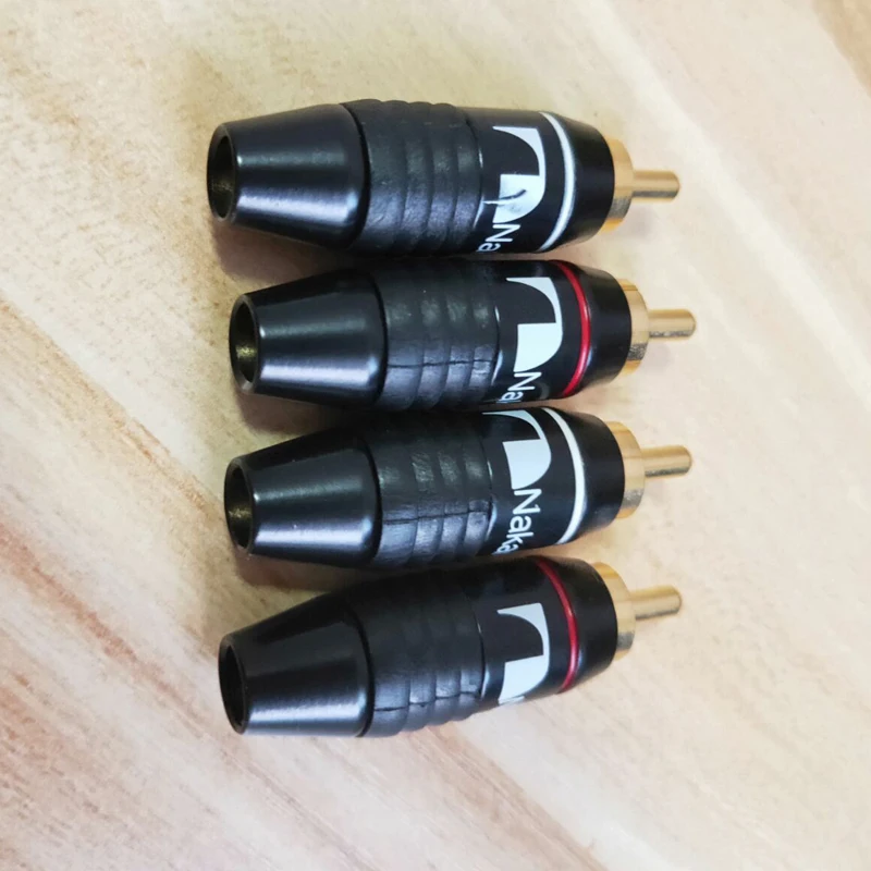 

8 pcs 12pcs 24pcs 50 pcs High Quality Nakamichi RCA Plug Solder RCA Adapter 24K Gold Plated Audio Plug