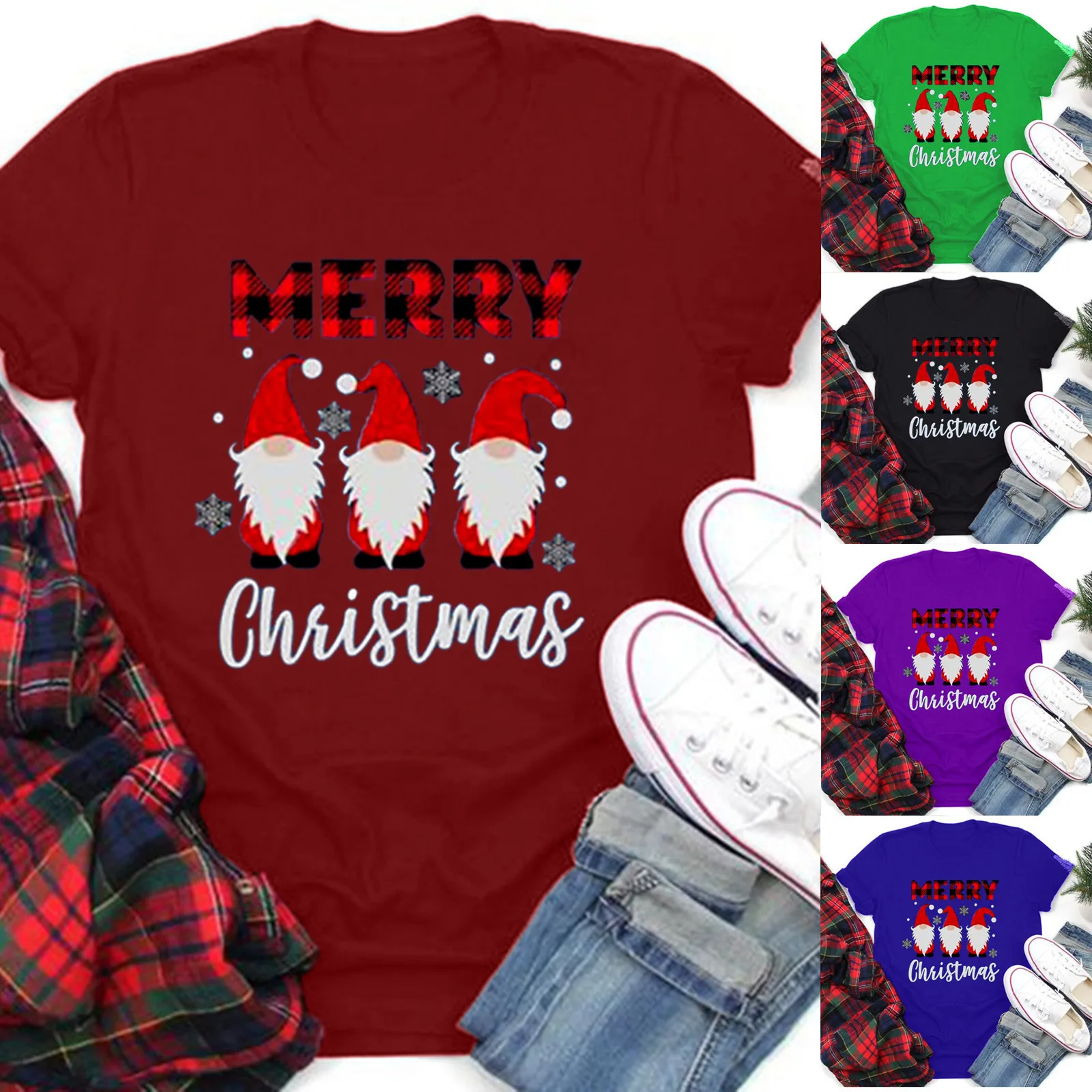 Женские топы и блузки рождественские Модные повседневные милые праздничные