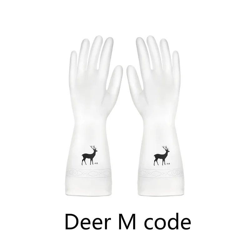 Deer M code Кухонные перчатки для мытья посуды латексные перчатки экологически безопасные Волшебные Перчатки Водонепроницаемые износостойкие тонкие перчатки для чистки - Цвет: Deer M code