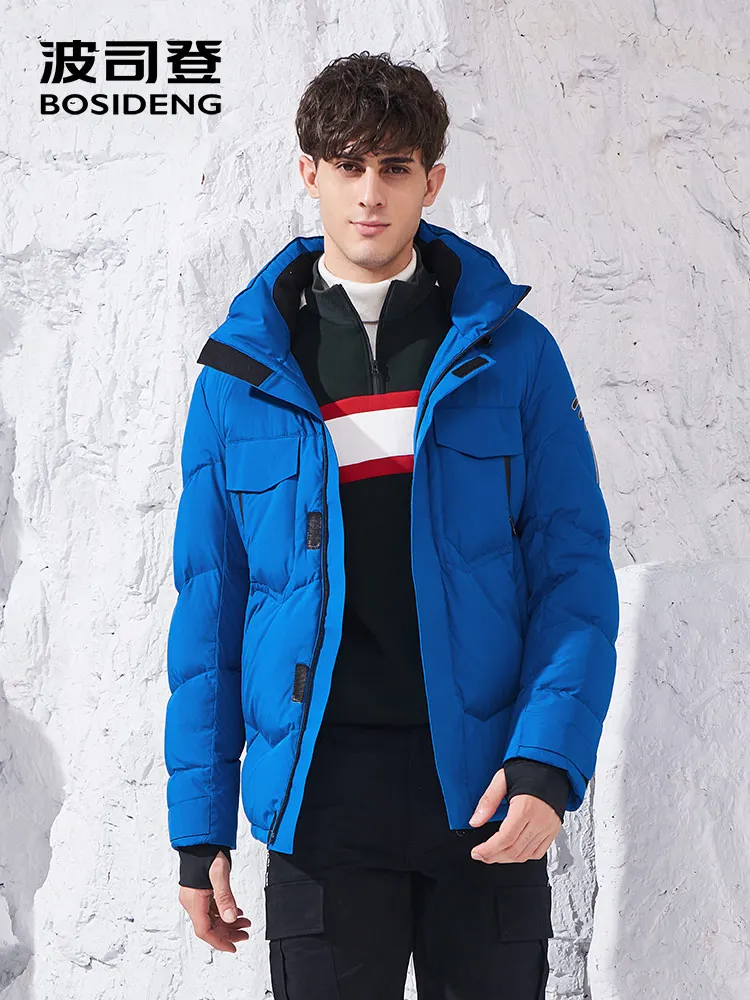 BOSIDENG новый глубокий зимний гусиный пуховик для мужчин с капюшоном