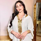 2022 арабское мусульманское платье абайя для женщин, белый марокканский кафтан с длинным рукавом, Халат с капюшоном, турецкий исламский женский халат