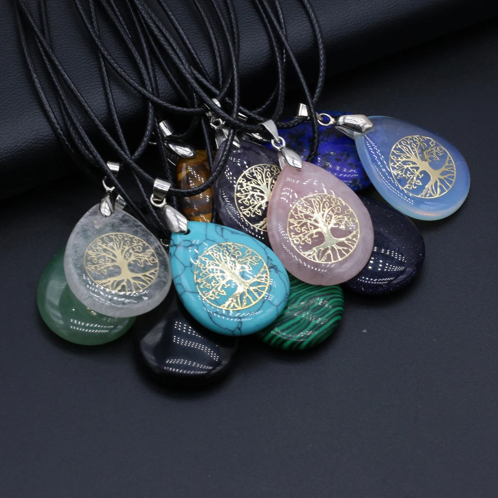 

Reiki Healing 7 Chakra Crystal Agates Pendant Necklace Amulet Natural Stone Lapis Lazuli Energy Necklaces for Women Jewelry Gift