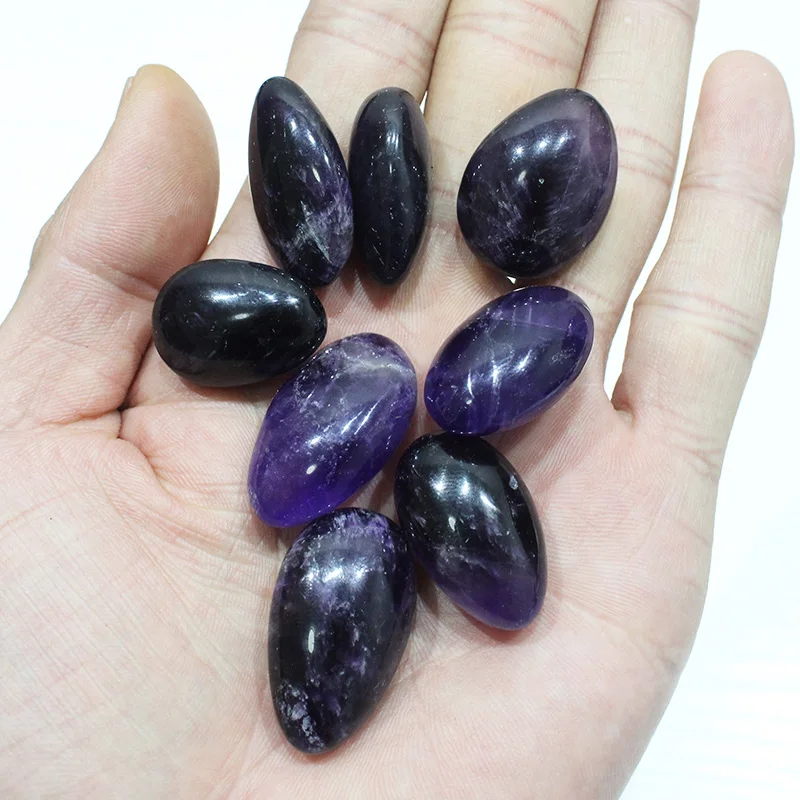 

Natural Amethyst Stone Ornaments Ore Wool Water Drop-shaped Energy Healing Stone Decoration Landscaping Gravel