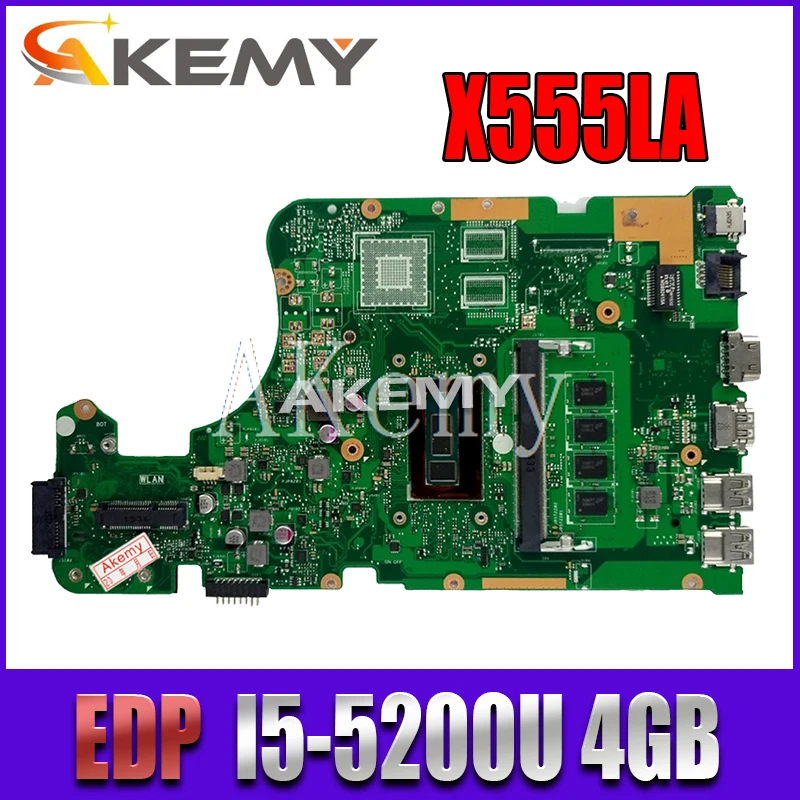 

X555LA Motherboard For Asus X555LP X555LD X555LJ X555LB X555LF laptop Motherboard X555LAB Mainboard test 100% OK I5-5200U 4G-RAM