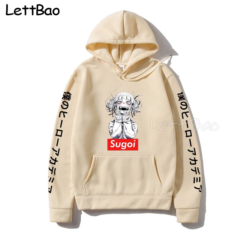 

My Hero Academia Himiko Toga Japan Anime Hoodies Men Funny Manga Kawaii Girl Print Unisex Winter Loose Casual Hooded Sweatshirt