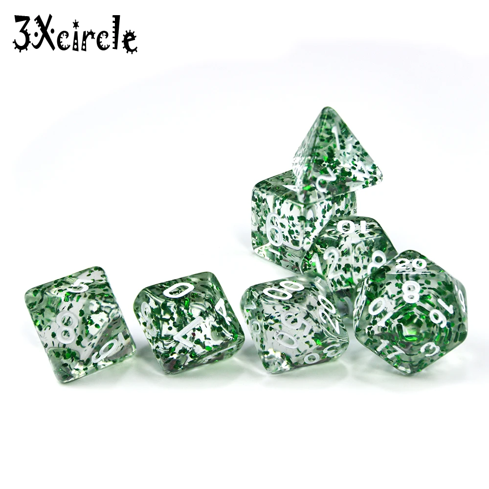 7 Die Glittle многогранные кости набор для DND RPG настольная доска ролл игральные игры D4