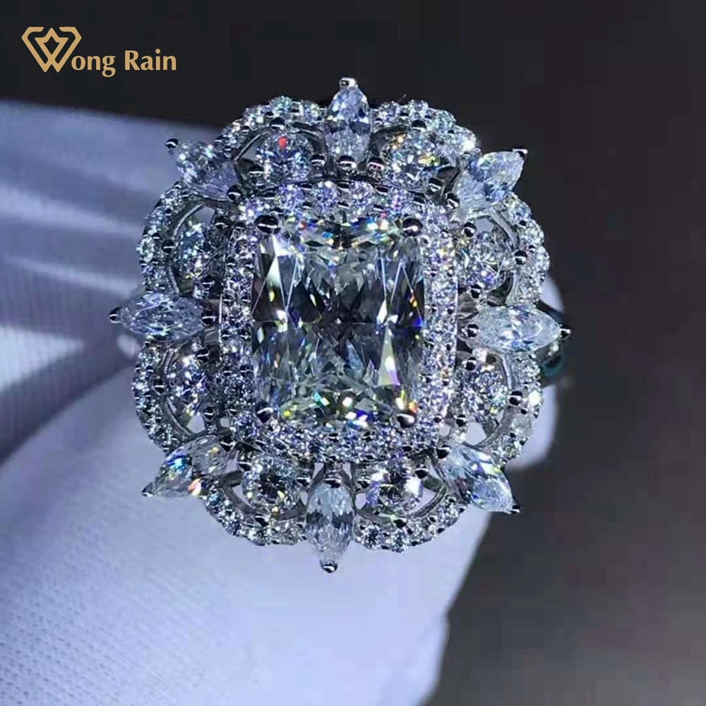 

Wong Rain 925 Sterling Silver Luxury 2 CT D Created Moissanite Diamonds Engagement Ring For Women Customized Rings Fine Jewelry