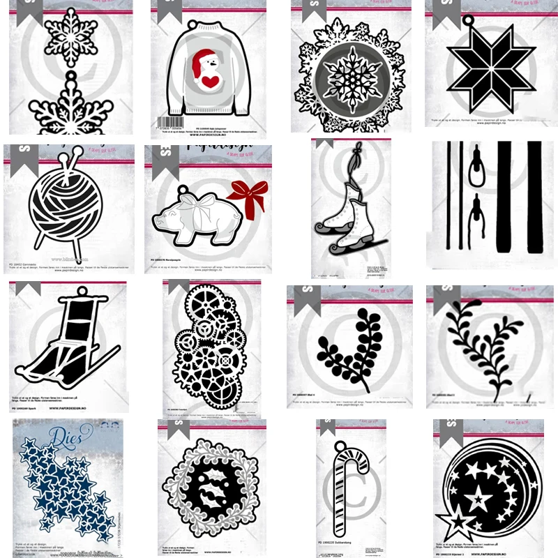 

Winter Christmas Metal Cutting Dies DIY Scrapbooking Dies Embossed Paper Card Template 2022 New Year Xmas Stencil For Decor