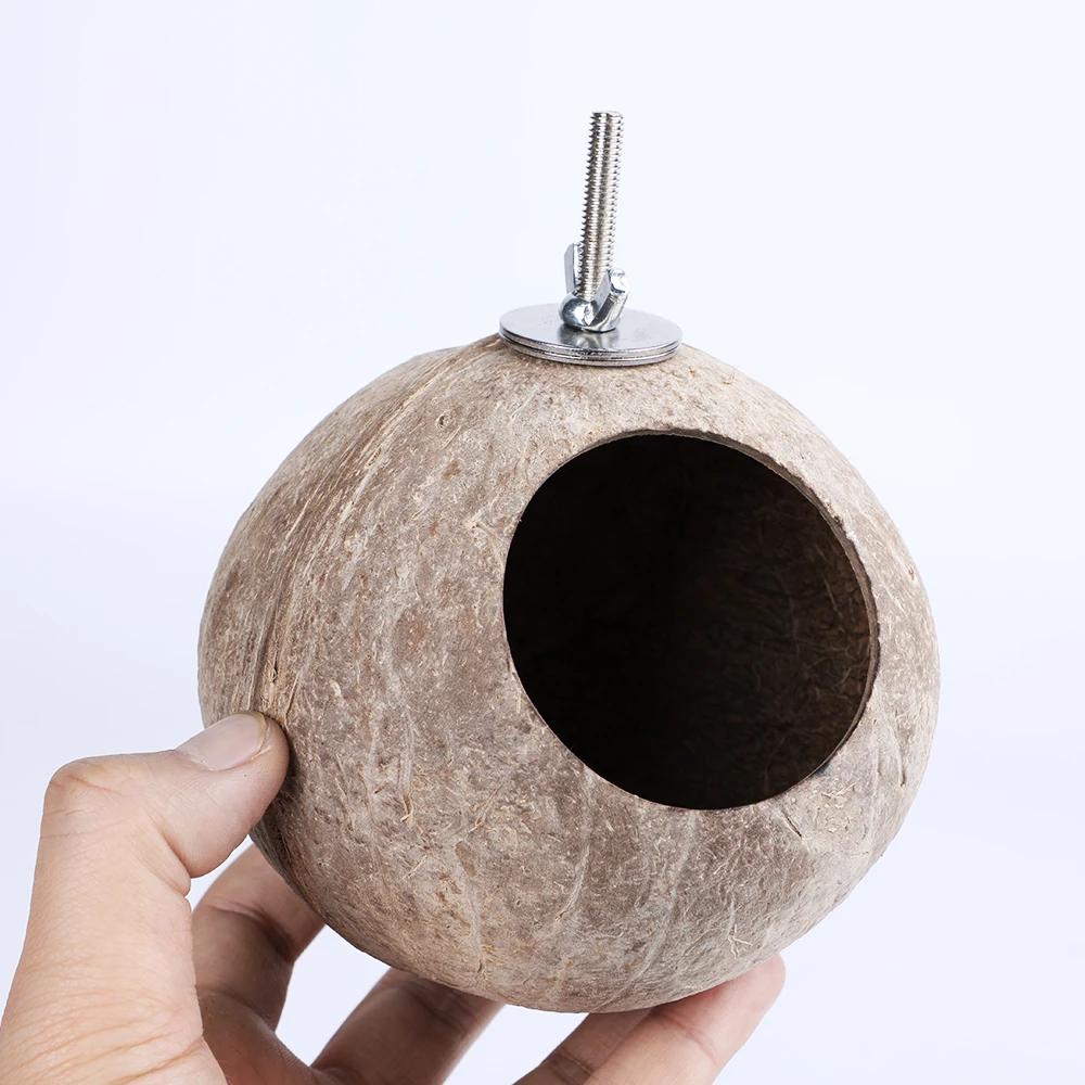 Натуральная Кокосовая Скорлупа клетки для птиц попугай домик гнездящаяся клетка