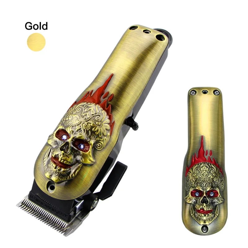 Skull Head-Gold Парикмахерская голова льва из цинкового сплава ретро градиентная масляная голова клипер Крышка Ремонт оболочка клипер крышка аксессуары - Цвет: Skull Head-Gold