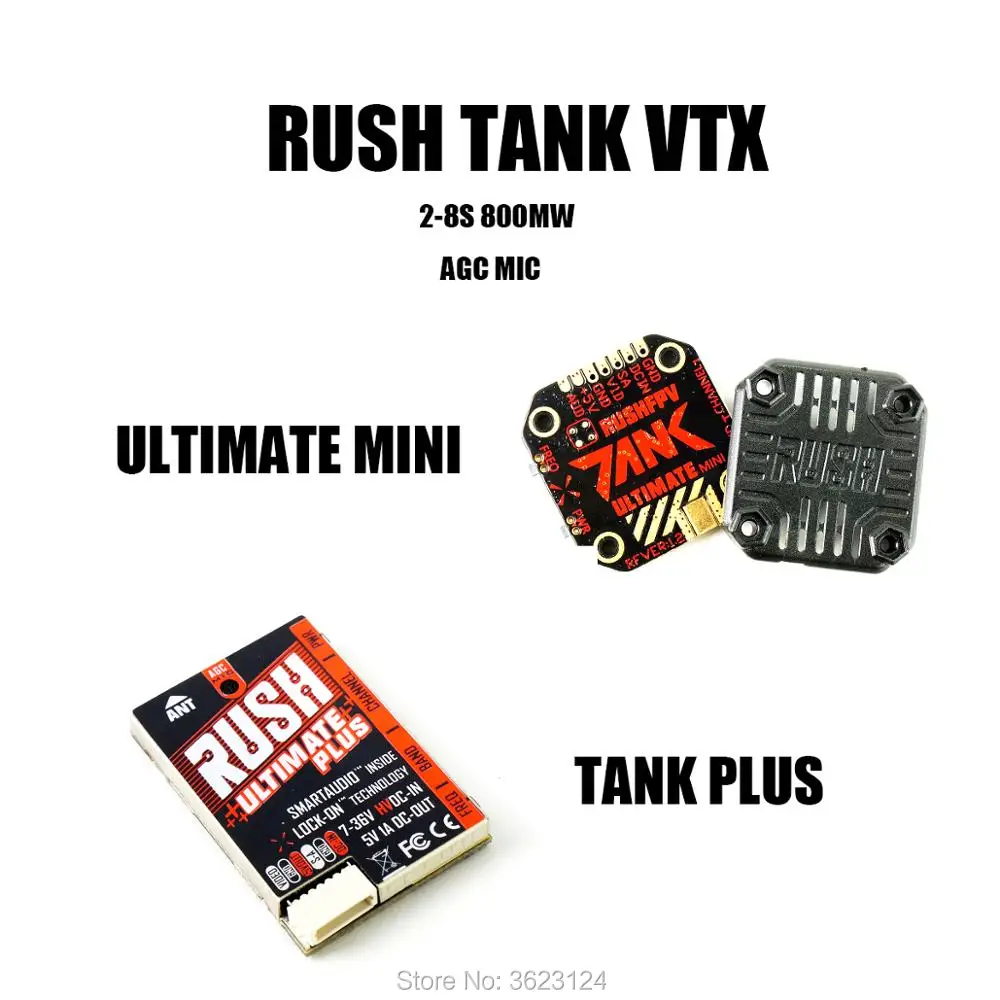 Видеопередатчик RUSH TANK Ultimate Mini/TANK PLUS VTX 5 8 ГГц 48 каналов 2 8s 800 МВт умное аудио AGC MIC FPV