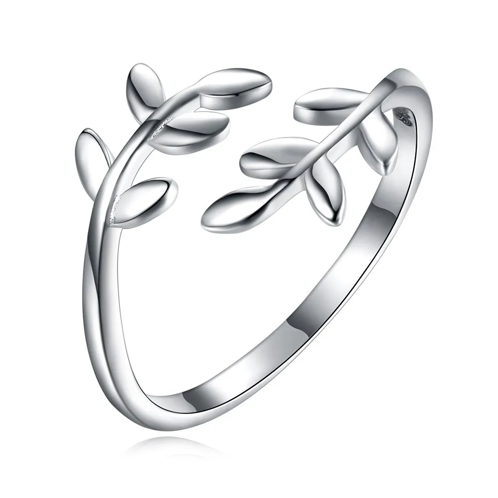 

SILVERHOO женские кольца из стерлингового серебра 925 пробы, минималистичные открытые Регулируемые кольца с веточками, элегантные женские ювели...