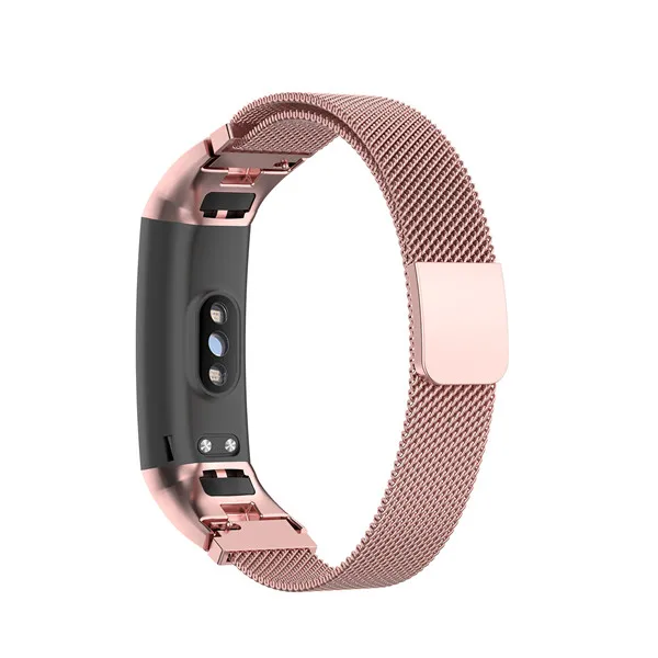 Rose pink Магнитный с миланским плетением Нержавеющая сталь ремешок для наручных часов Ремешок, браслет для huawei Honor Band 4 группы 5 ремешок смарт-браслет - Цвет: Rose pink