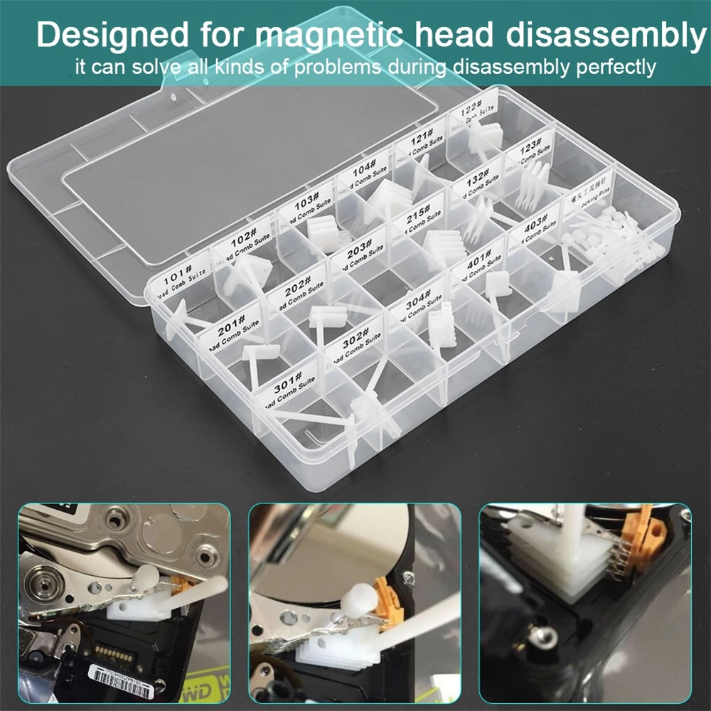 

50PCS Hard Disk Magnetic Head Change Kit Hard Drive Repair Head Replacement Changing Tool for SAS and SCSI of 2.5/3.5 inches
