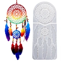 diy crystal epoxy resin mold dream catcher wall decoration mirror silicone mold for resin