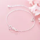 Браслеты MIQIAO женские из стерлингового серебра 925 пробы, ножные браслеты на ногу в форме сердца, цепочка для ног с надписью Love, бижутерия длиной 21,5 см