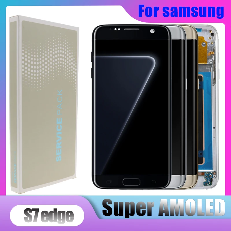 Оригинальный AMOLED дисплей 5 дюйма с изображением теней для SAMSUNG Galaxy S7 edge G935 G935F ЖК