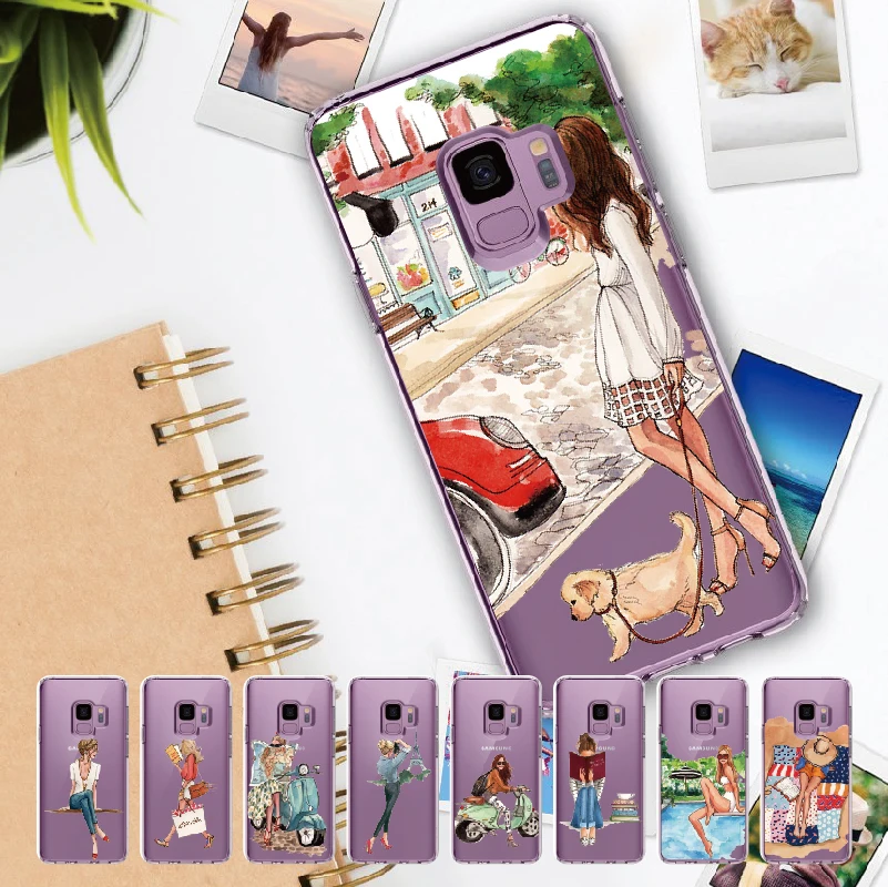 Стильный Парижская девушка ноги путешествия для Samsung Galaxy A41 Note 8 9 10 A7 A8 S8 S9 S10 S20 Plus