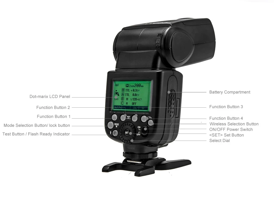 Godox TT685 TT685F Вспышка Speedlite 2 4 г X-Системы 1/8000S TTL HSS Сверло для ЖК-дисплея с подсветкой