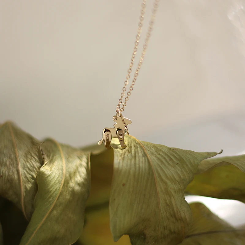 Ожерелье с подвеской-львом в виде детского животного цепь из нержавеющей стали