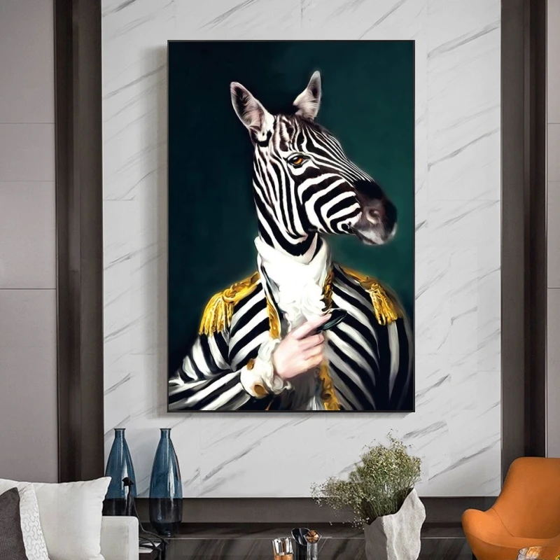 

Noble Giraffe In A Suit Canvas Paintings on The Wall Art Posters and Prints Portrait of Mr. Giraffe Canvas Art Wall Pictures