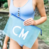 customize initials small or large monogram pool bags personalize name toiletry beach travel kits bags bridesmaid gifts