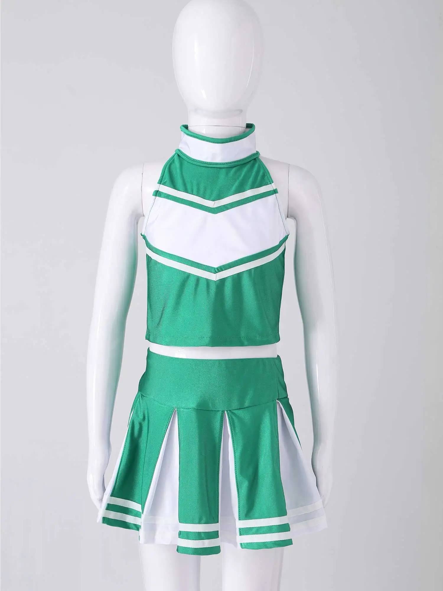 Блузка без рукавов для девочек с плиссированной юбкой