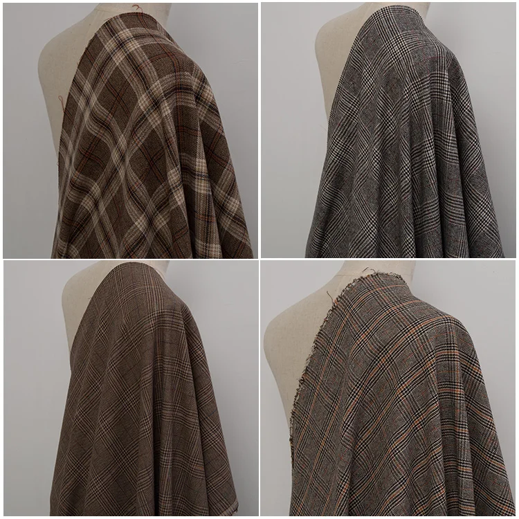 Tecidos African Fabric British Wind Restoring Ancient Ways Wool Suit? One Word Plover Grid Woolen Cloth Pants Suit Fabrics