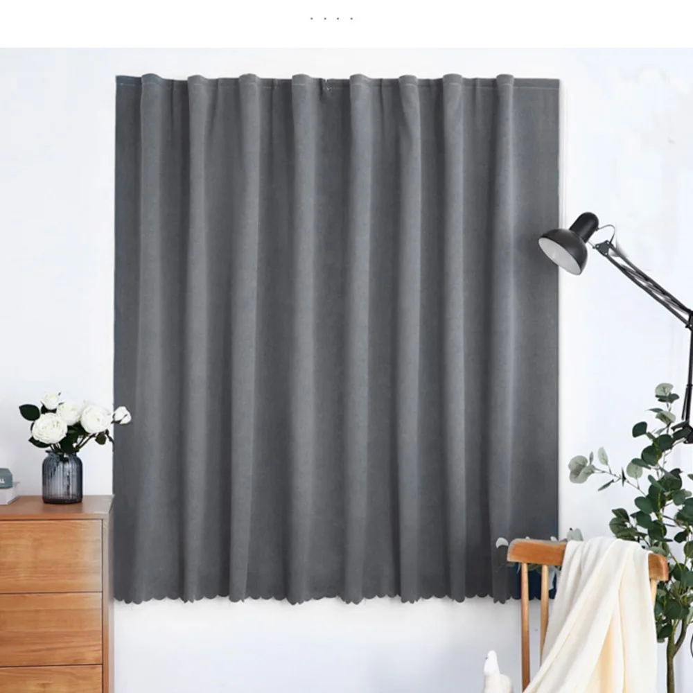YanYangTian magic tape linen curtains for bedroom living room hall Blackout doorway curtains opaque with thermal insulation