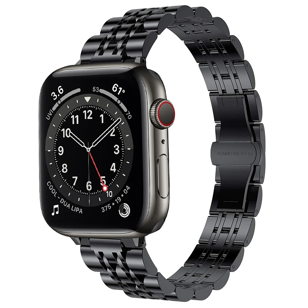 

pulseira for apple watch se 6 5 4 strap 44mm 40mm band for iwatch SE bands 3 42mm 38mm Silm Stainless Steel Metal link Bracelet