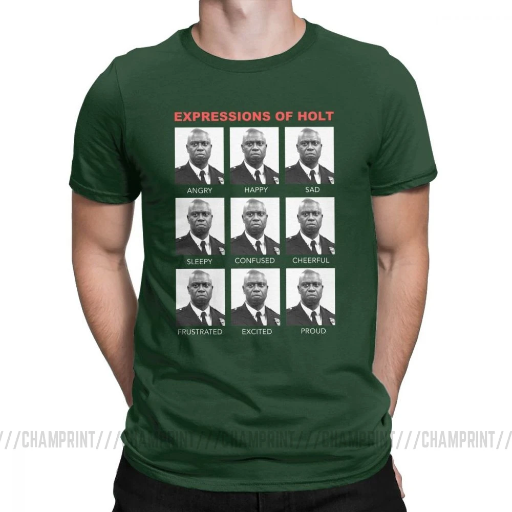 Forest Green Expressions Of Holt повседневные мужские футболки Бруклин девять Бруклин 99 одежда с коротким рукавом классические футболки хлопковая Футболка с круглым вырезом - Цвет: Forest Green