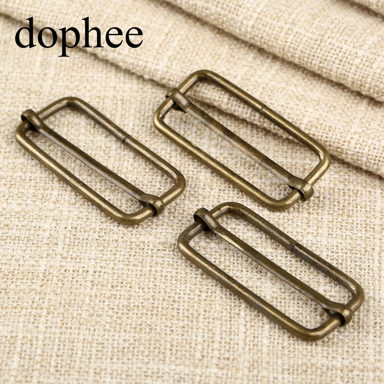 

dophee 20pcs Metal adjustable square ring buckles garment belt DIY Needlework Luggage Sewing handmade Bag purse buttons LW0462