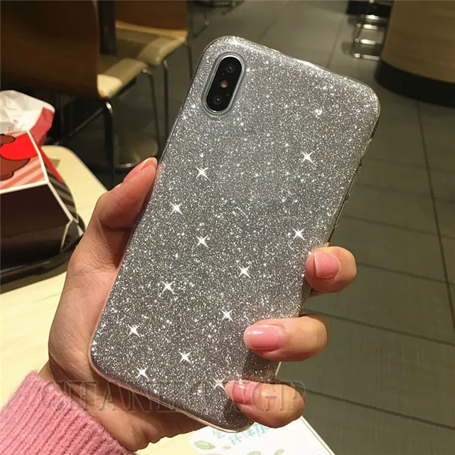 Серебристый Блестящий Мягкий силиконовый чехол для huawei P30 P20 P10 P Smart mate 20 Lite Y5 Y6 Y7 Prime Honor 10 9 8X 7A 7C Pro Nova 2i - Цвет: Серебристый
