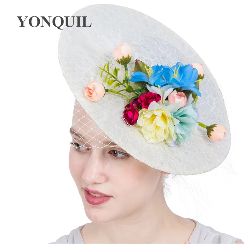 

Elegant Women Party Church Headpiece Wedding Headband Clip Fascinator Flower Wedding Party Royal Ascot Hair Accessories Headwear
