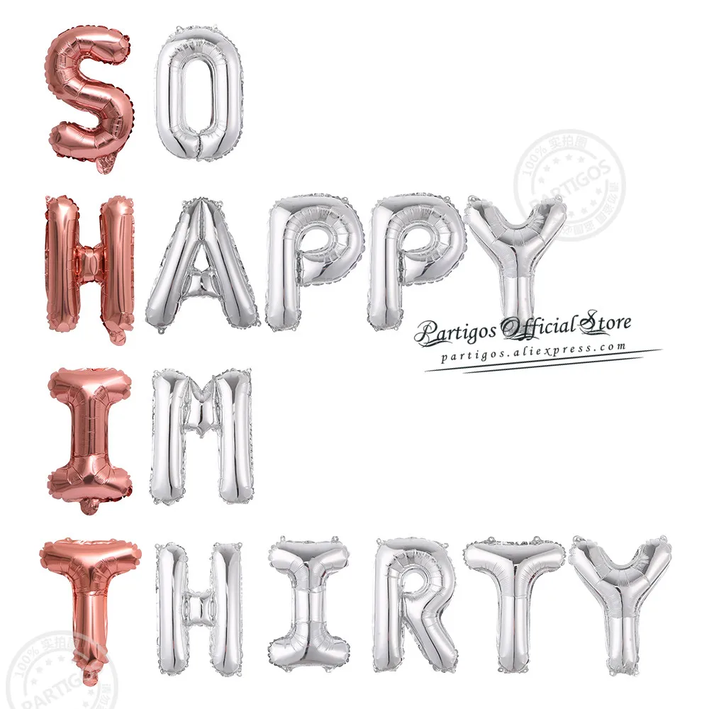 

Шары из фольги Partigos 15 шт., 12/16 дюймов, розовое золото, для 30-летия