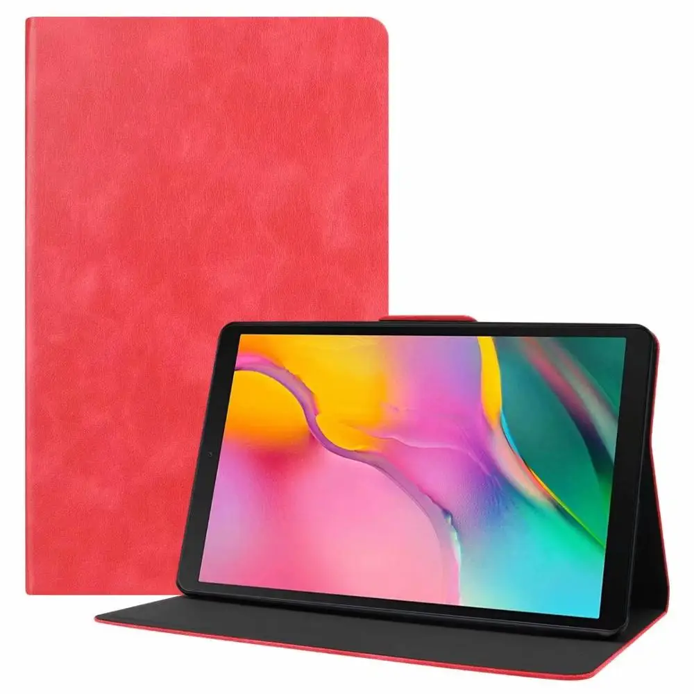 hong se-niu pi wen Премиум кожаный чехол для samsung Galaxy Tab A 10,1 SM-T510 SM-T515 T510 T515, чехол-подставка для samsung Tab A 10,1 - Цвет: hong se-niu pi wen