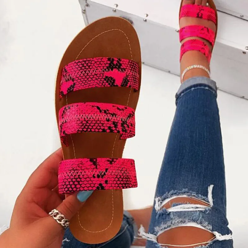 HOKSZVY 2020 Sexy Snake-shaped Flip-flops Summer New Large Size Flat Casual Sandals Wear Beach Open Toe Women CGB | Обувь