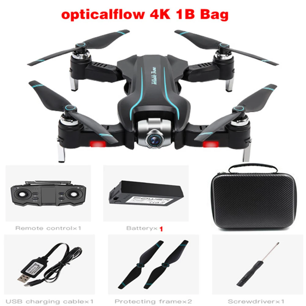 4K BAG 1B S17 Дрон для аэрофотосъёмки 4K HD Gimbal двойная камера wifi FPV жеста фото Регулируемая угловая камера RC Квадрокоптер RTF VS SG106 - Цвет: 4K BAG 1B