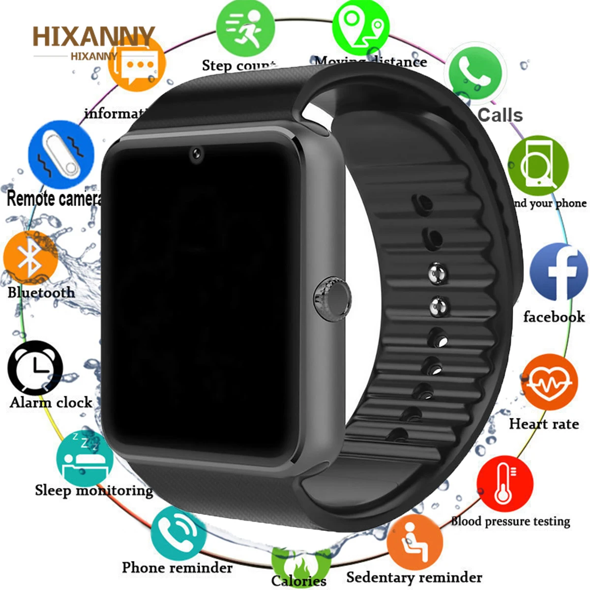 GT08 мужские спортивные Смарт часы с шагомером водонепроницаемые фитнес трекер