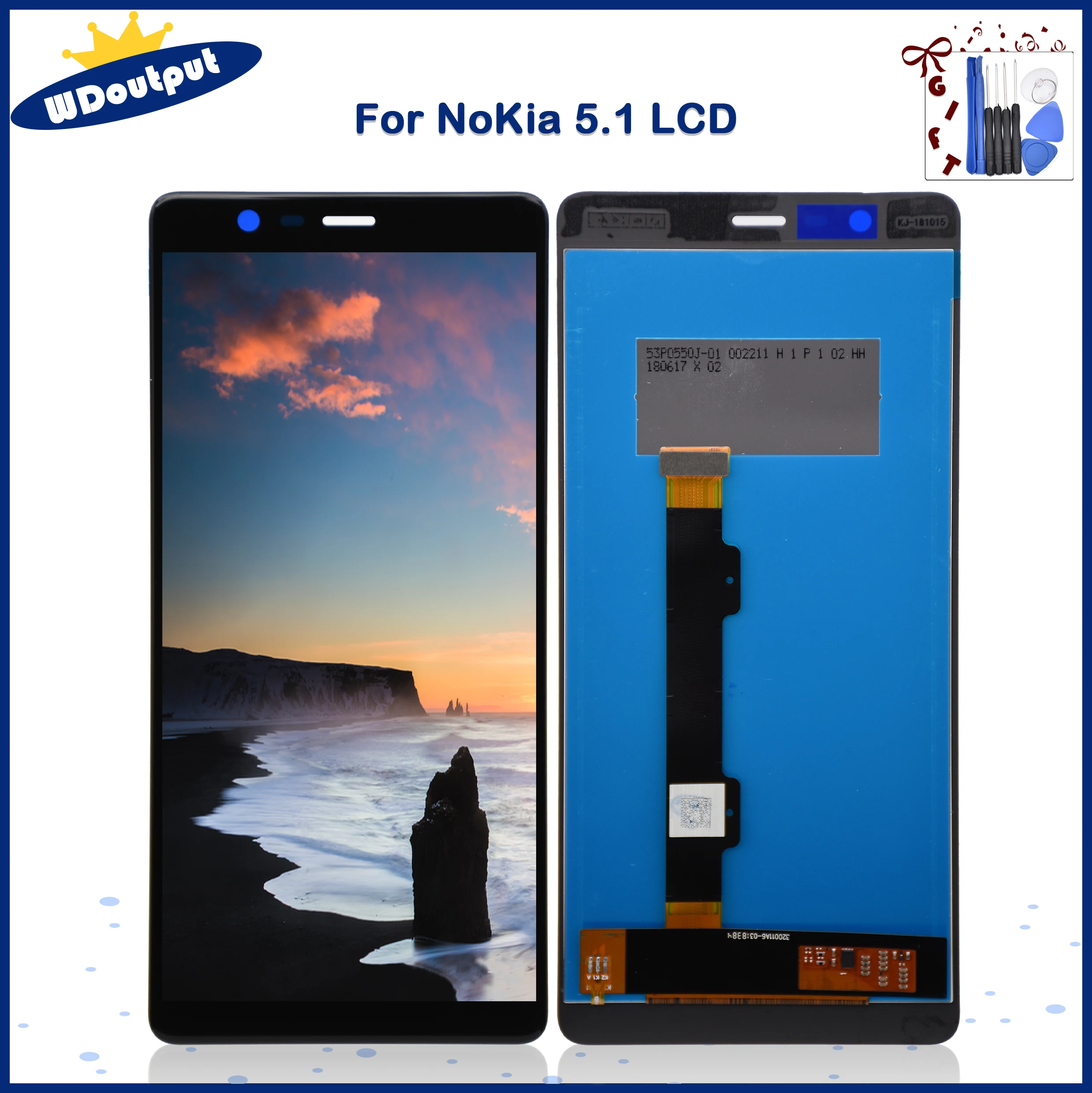 5,5 "para Nokia 5,1 Lcd Disaplay MONTAJE DE digitalizador con pantalla t&aacute;ctil de reemplazo para Nokia 5,1 TA-1061 TA-1075 TA-1076 TA-1081-0