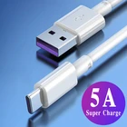 Кабель USB Type C 5A для быстрой зарядки, кабель типа C для OPPO Reno 6 5 4 Pro A95 A55 A94 A54, шнур для передачи данных, зарядный USB-кабель